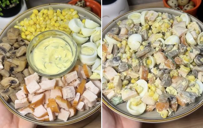 Літній салат з кукурудзою та куркою: простий та дуже легкий рецепт