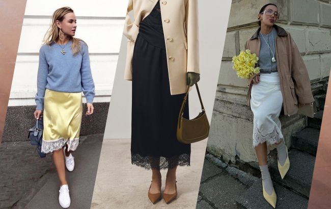 Главный тренд осени 2025 - шелковая юбка с кружевом: с чем ее сочетать
