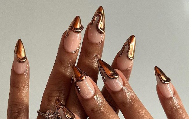 Який вигляд мають нігті хром: 8 ідей популярного "френча" з металевими кінчиками