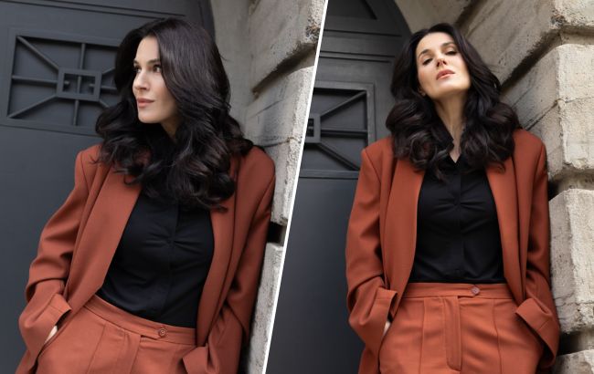 Маша Єфросиніна у теракотовому костюмі: образ, що додає впевненості будь-якій жінці