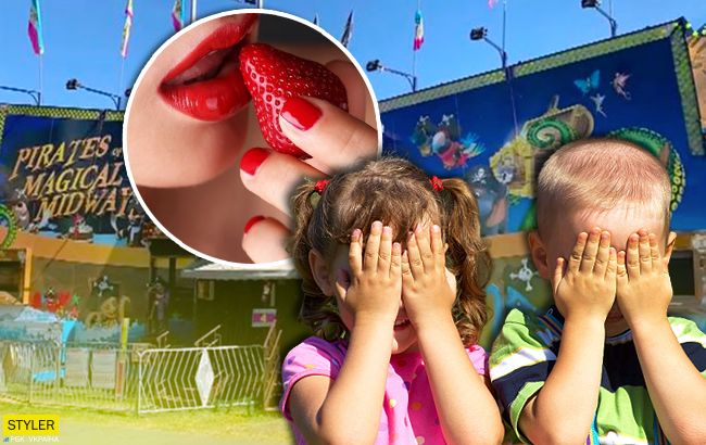 На детском аттракционе показали "клубничку": родители были в ужасе (видео)