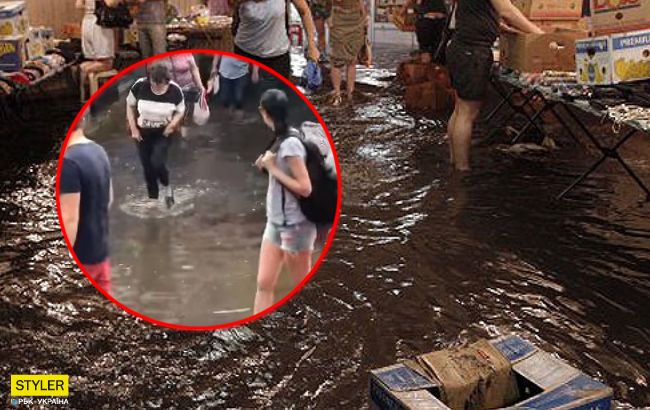 Образовались новые озера: ливень в Киеве подтопил жилой массив (видео)