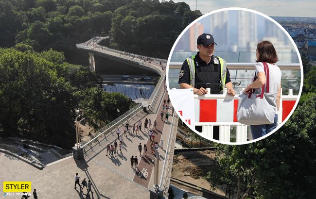 Скоро метро пустят: по стеклянному мосту в Киеве ездят грузовики (видео)