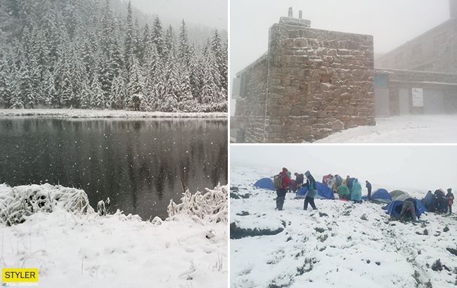 Украину продолжает засыпать снегом: потрясающие фото и видео