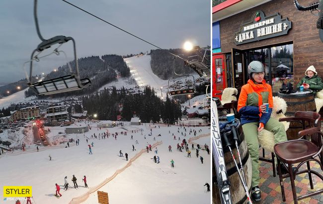 Появились новые фото из Буковеля: люди хвалят рестораны и ларечки