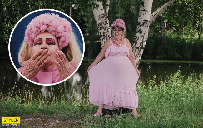 Пожилая украинка из Бердичева стала звездой своего города: ее экстравагантность поражает