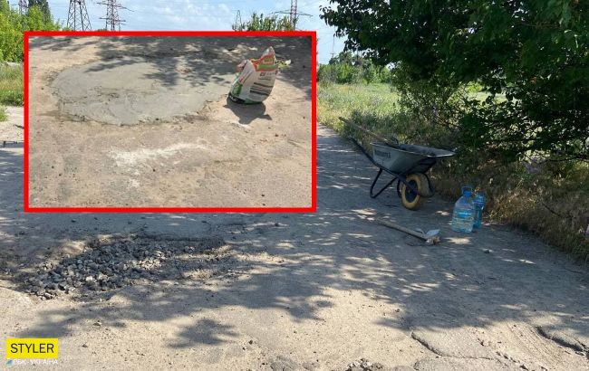 У Кременчуці чоловік вирішив підлатати дорогу, але варто було йому відвернутися, як все пішло не так