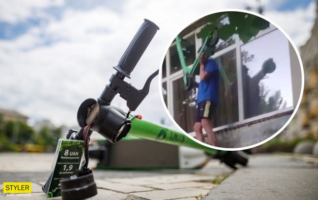 В Киеве тиктокер на видео растрощил взятый напрокат электросамокат: сеть негодует