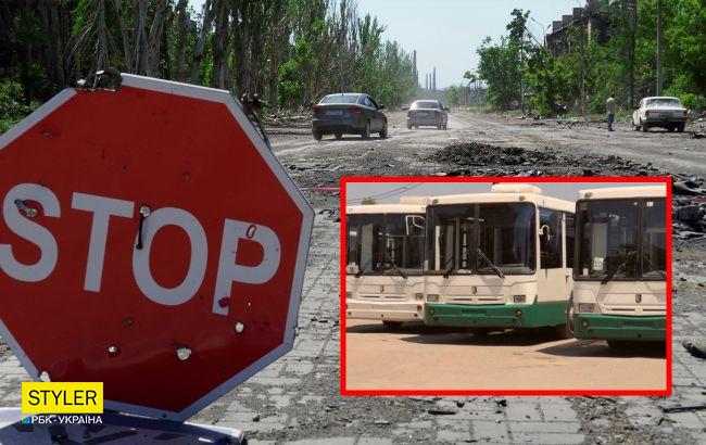 В Мариуполь завезли российские автобусы, которые оказались "старым дерьмом из прошлого века" (видео)