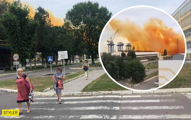 Авария на химзаводе под Ровно: в воздух поднялось оранжевое облако (видео)