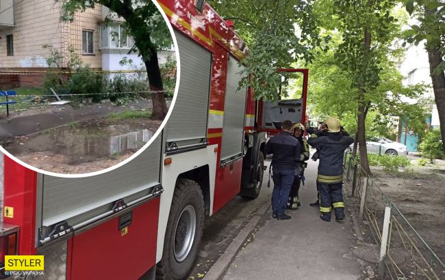 В многоэтажке Киева с шестого этажа обвалилась дедушкина "теплица" (видео)