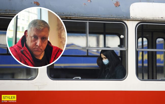 Киевский чиновник&nbsp;на джипе заблокировал трамвай и устроил "разборки" (видео)