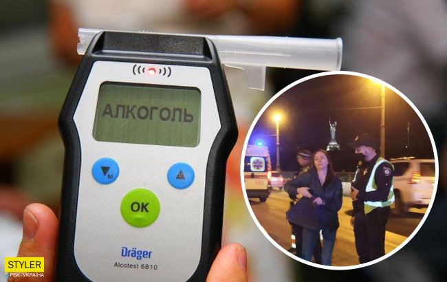 В Киеве задержали пьяную в стельку женщину на авто: побила рекорд на драгере