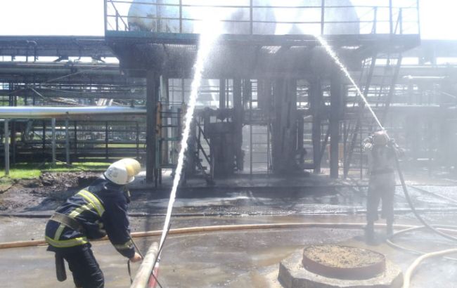 В Харьковской обл. горело отделение по нефтепереработке