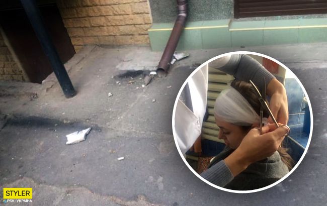 Потеряла сознание: в центре Одессы на женщину рухнул фасад дома (фото)