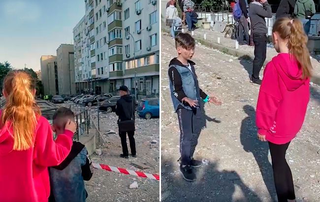 "Як ми взагалі вижили там?": українські діти розмірковують біля свого будинку враженого уламком (відео)