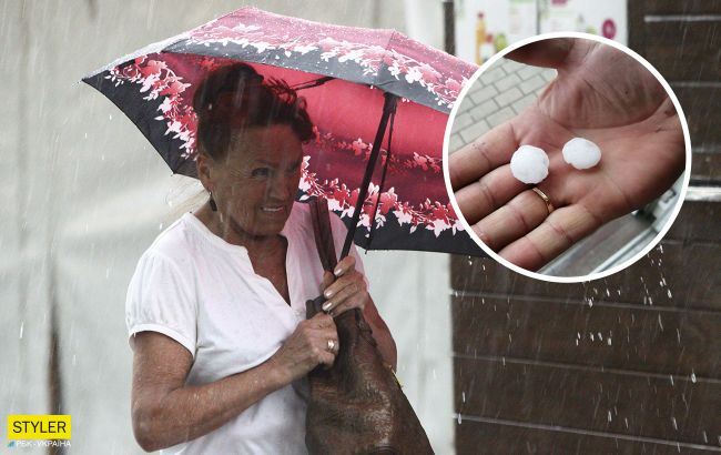 В Днепре выпал огромный град размером с перепелиное яйцо (видео)