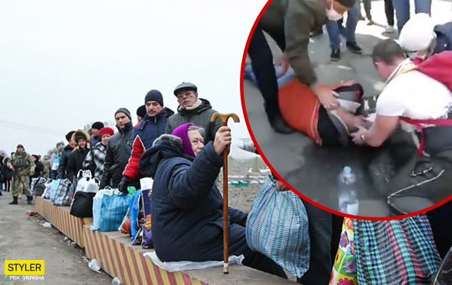Украинцы теряют сознание в очередях на границе: видео инцидента