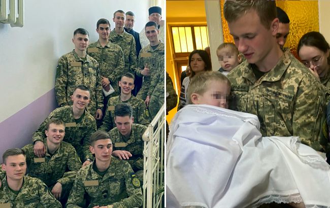 "Под защитой неба и земных ангелов": во Львове курсанты ВСУ стали крестными для сирот из Луганщины