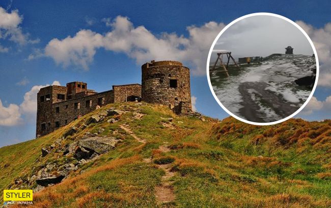 У Карпатах посередині літа випав сніг (відео)