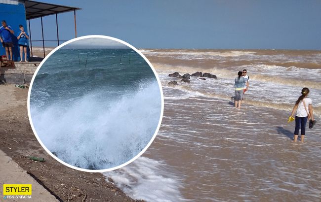 На известный украинский курорт обрушился мощный шторм (видео)