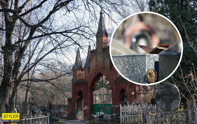 На Байковом кладбище орудуют вандалы и порочат память знаменитых украинцев (фото)