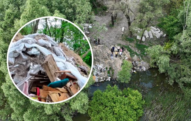 Дивіться, як виглядає одне з найбрудніших озер Києва: пляшки, сморід і будсміття