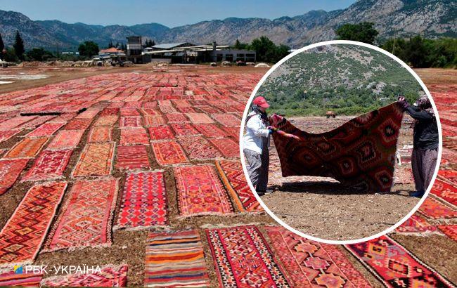 В Анталії поля застелили тисячами ексклюзивних килимів: навіщо це роблять