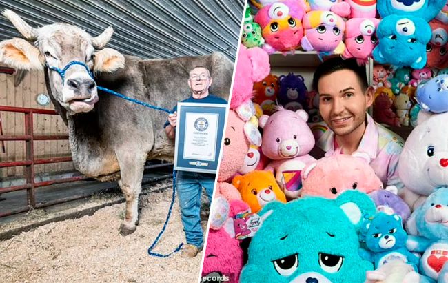 Найвищий бичок у світі, величезна колекція плюшевих ведмедиків. Хто ще увійшов до Книги Рекордів Гіннеса 2024