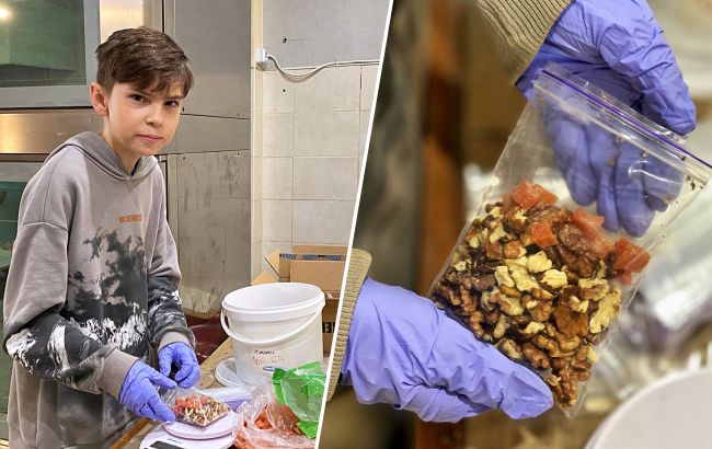 У Києві восьмикласник готує сухпайки для воїнів: за столом проводить декілька годин