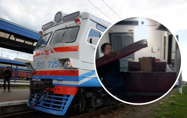 Жбурнули лавку через вікно. Підлітки розгромили вагон київської електрички (відео)