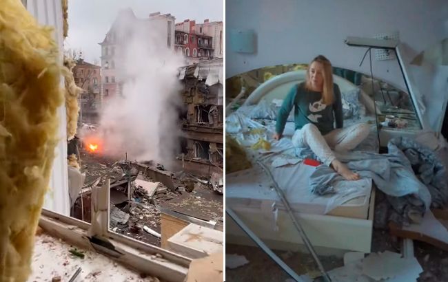 "Скло застрягло в стінах": мешканка Харкова показала розгромлену квартиру після обстрілу РФ (відео)