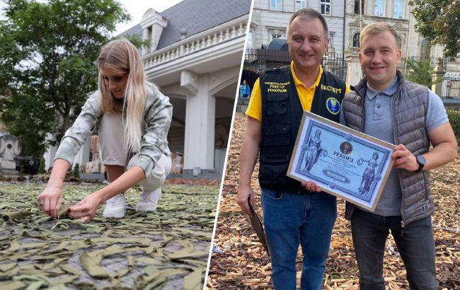 Во Львове сплели самую большую маскировочную сетку в Украине и установили национальный рекорд (фото)