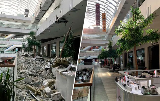 Дивіться, як відновили ТРЦ у Харкові, який знищили росіяни: фото "до" та "після"