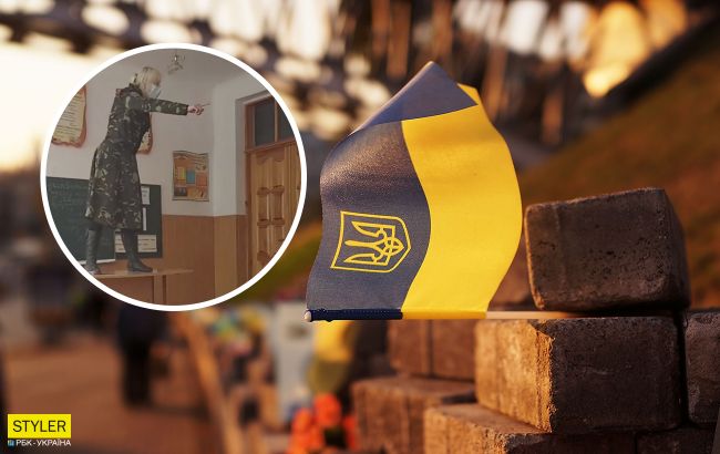 Выкладывается на полную: под Ровно учительница забралась на парту во время рассказа про Майдан