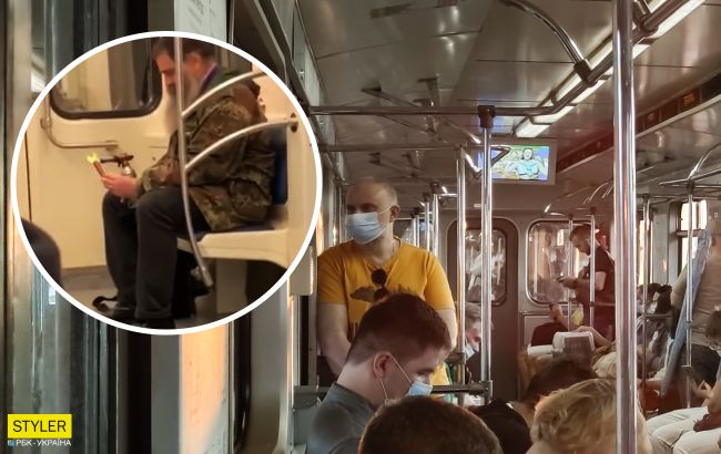 В столичной подземке мужчина достал газовый примус и жарил сосиску: видео выходки