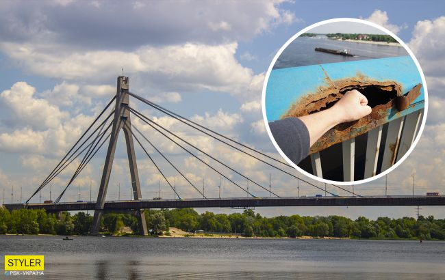 Северный мост в Киеве в плачевном состоянии: грустные видео и фото