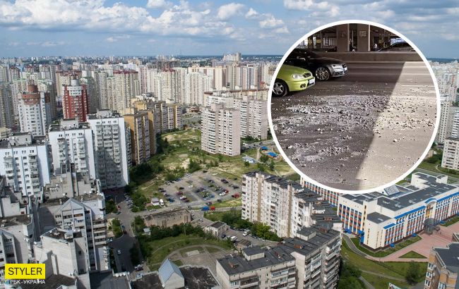 В Киеве на еще одном мосту произошло обрушение: части бетона падали под колеса авто (видео)