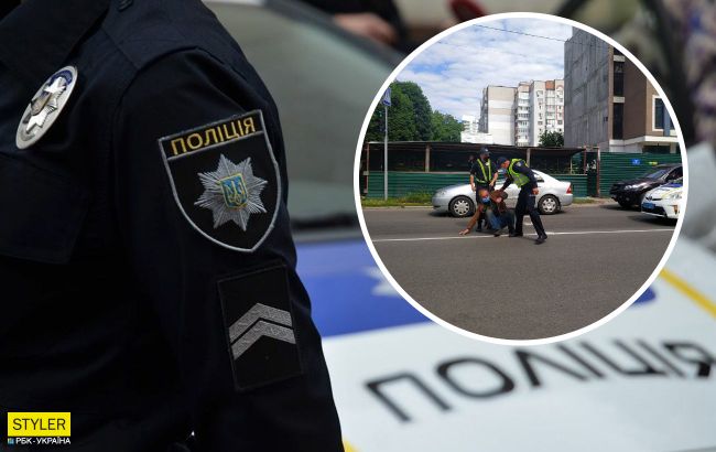 В Черкассах мужчина упал на проезжую часть: машины его просто объезжали, никто не помогал