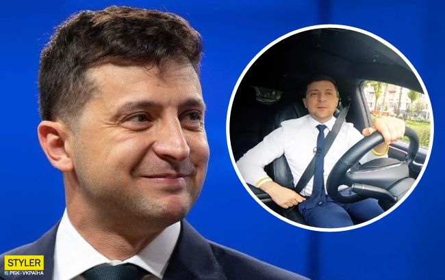 Веселый Зеленский за рулем Теслы обратился к украинцам (видео)