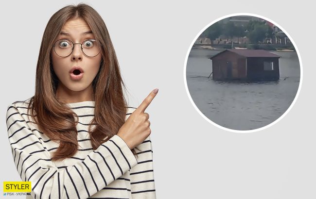 В Киеве посреди реки Днепр плыл дом: "кто-то потерял" (видео)