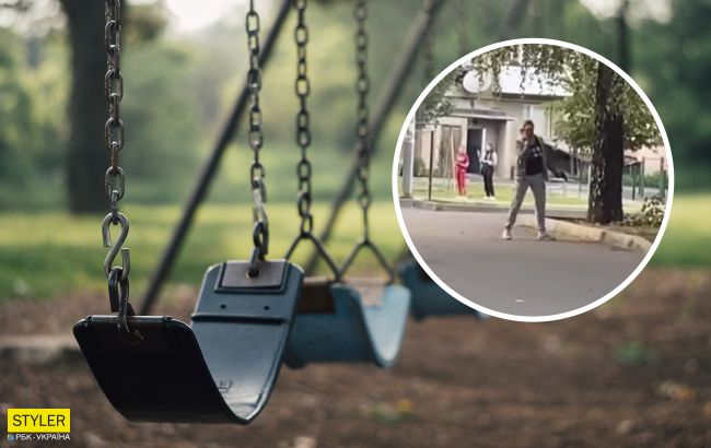 В Мукачево женщина разгуливала с пистолетом возле детской площадки (видео)