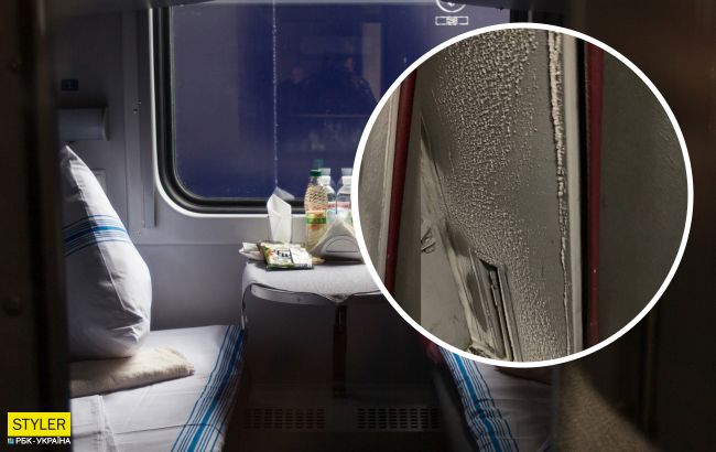 Зима у вагоні: у мережі показали снігопад у поїзді Укрзалізниці