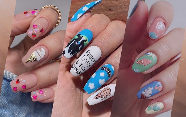 Нігті-морозиво: 5 яскравих ідей десертного манікюру для цього літа