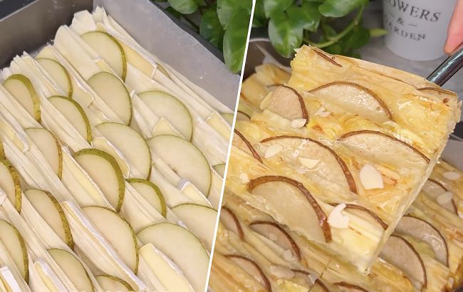 Легкий пиріг з грушею і камамбером: рецепт неймовірно смачної випічки