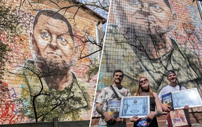 Найбільший мурал з Валерієм Залужним з'явився у Києві: де його можна побачити (фото)