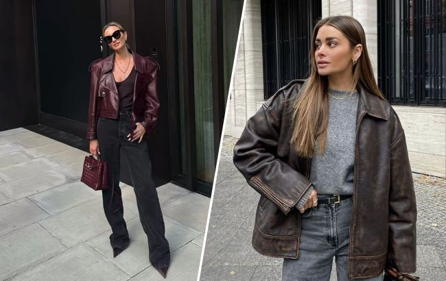 Шкіряні куртки - тренд весни 2025: які фасони та кольори вибирають Надя Дорофєєва і дружина Решетніка
