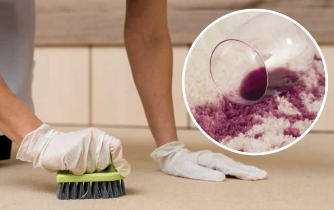 Без залишків кольору: як прибрати плями від червоного вина з килиму