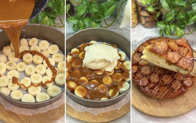Аппетитный рецепт перевернутого пирога с бананами и карамелью для всей семьи
