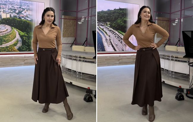 Людмила Барбир в шоколадном "луке": один прием сделает вас стильнее